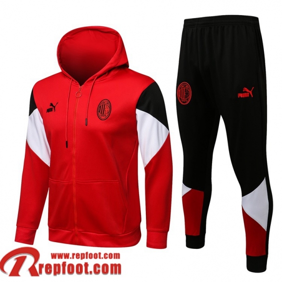 AC Milan Veste Foot - Sweat A Capuche 2021 2022 Homme rouge JK182