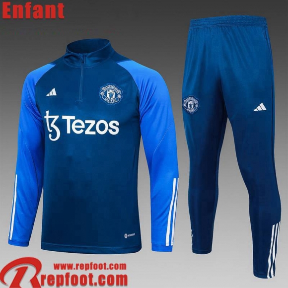 Manchester United Survetement de Foot bleu Enfant 23 24 C41