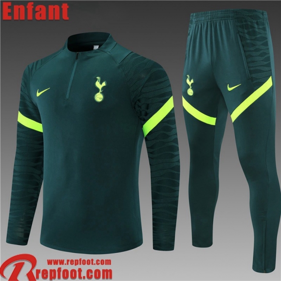 Survetement de Foot Tottenham Hotspur vert Enfant 2021 2022 TK192