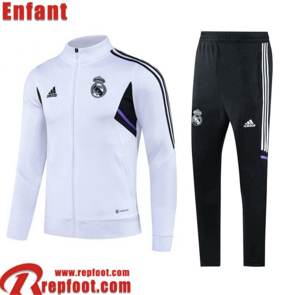 Real Madrid Veste Foot Blanc Enfant 22 23 TK544