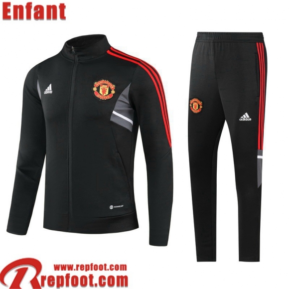 Manchester United Veste Foot noir Enfant 22 23 TK546