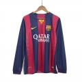 Barcelone Retro Maillot De Foot Domicile Homme Manche Longue 14 15