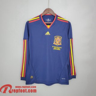 Spain Retro Maillot De Foot Manche Longue Exterieur 2010 RE68