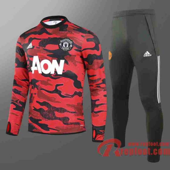 Manchester United Survetement Foot Rouge noir - Impression de cheval 20 21 T87