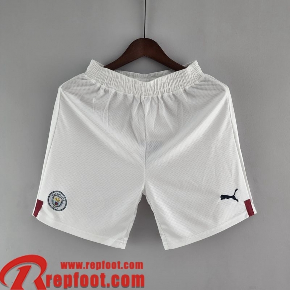 Short De Foot Manchester City Blanc Homme 22 23 DK189