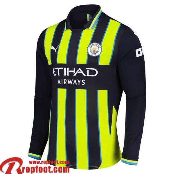 Manchester City Maillot De Foot Exterieur Homme Manche Longue 24 25